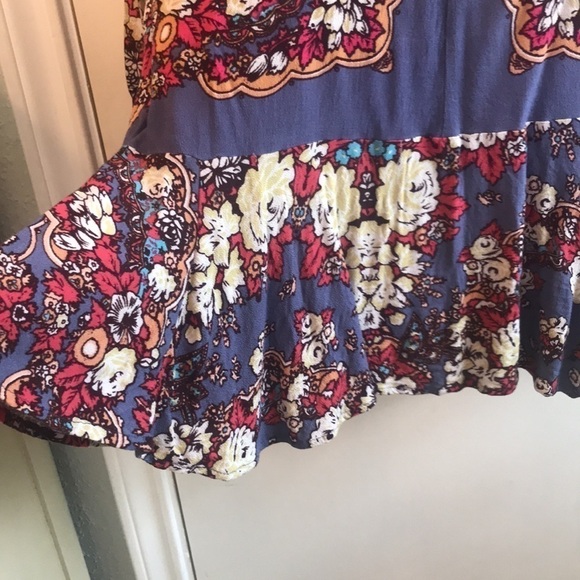 Free People Boho Floral Long Sleeve Pullover Top Size M - Picture 10 of 16